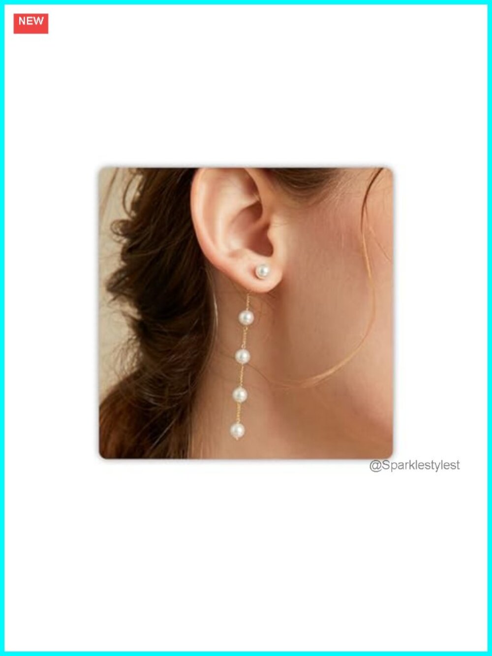 Gold plated pearl drop earrings bridal dangle